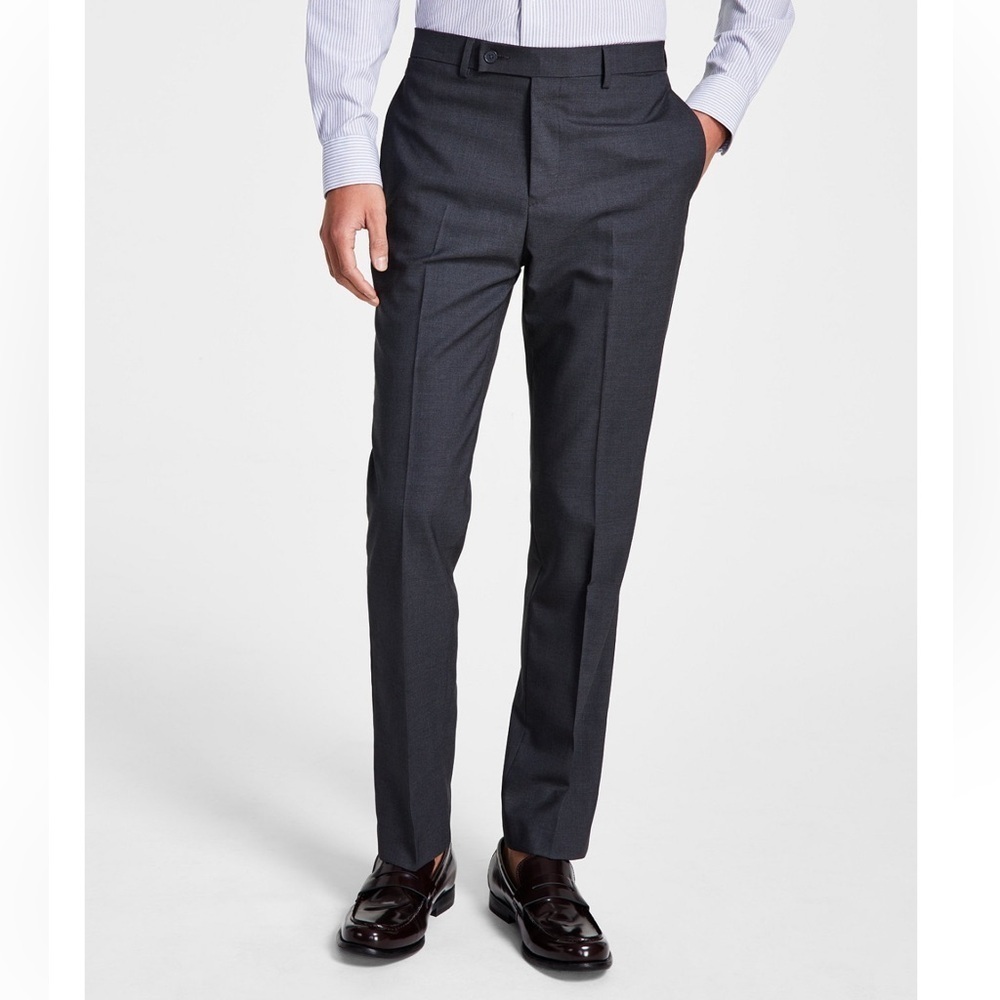 NWT Calvin Klein Men's Charcoal Carbon Magee Dress Pants Size 42R 35W X 32L